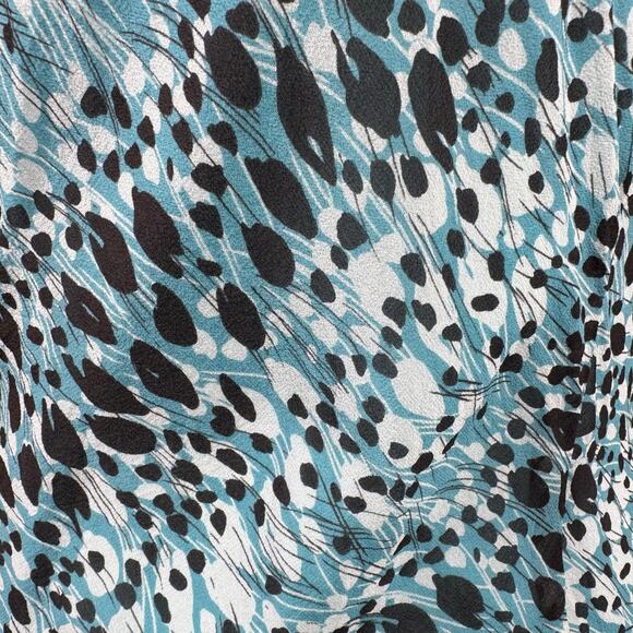 Ann Taylor Dress Women 10 Blue Black Silk Leopard Halter Spice Girl Y2K Beach - Picture 6 of 8